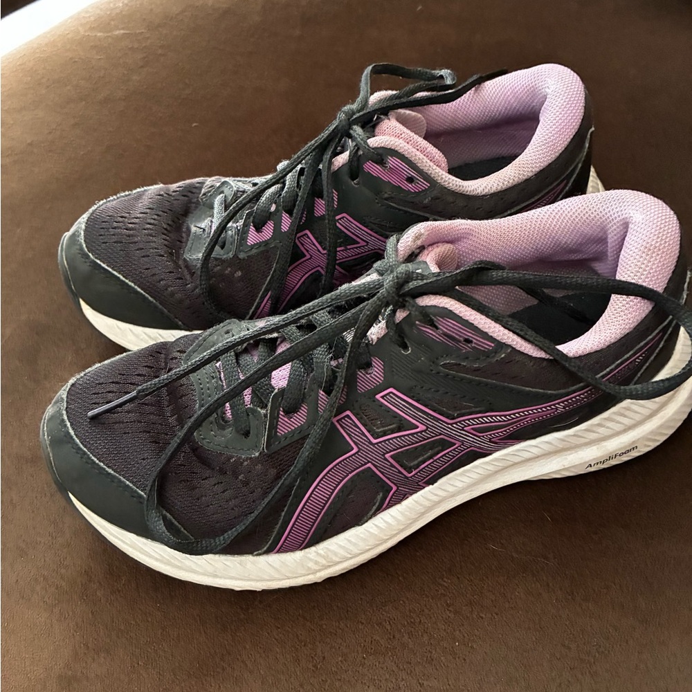 Asics Women's Black and Purple Running Shoes